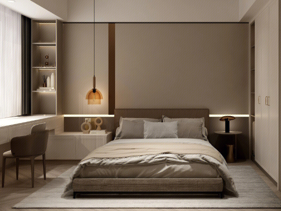 优雅温馨卧室▪️设计风格：现代简约